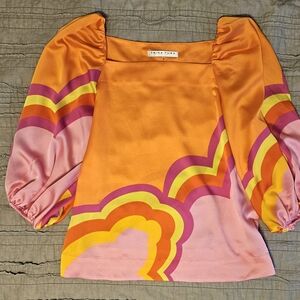 Trina Turk Orange and Pink Blouse
